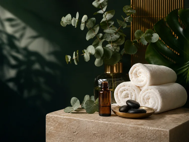 Perlengkapan wellness untuk layanan pijat kebugaran